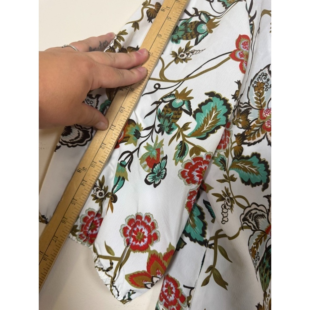 BloomChic Plus Size 18-20 Floral Peplum Blouse 3/4 Sleeve Multicolor withPockets - Picture 12 of 12